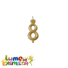 8-as ezüst szám gyertya, 10 db. - Lumea