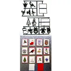 Karácsonyi kiszúró szett, 14 db. - Patchwork