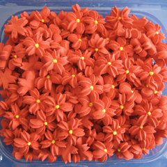 Korall piros cukorvirág szett, 300g - Lumea