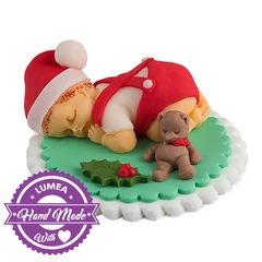 Alvó mikulás baba cukormasszából, h9,5 cm x sz9,5 cm x m3,5 cm, 100g - Lumea