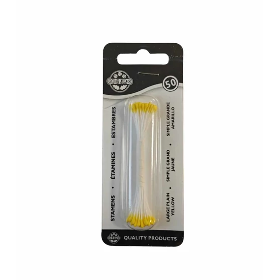 Sárga virág bibe, 2mm, 50 db. - JEM