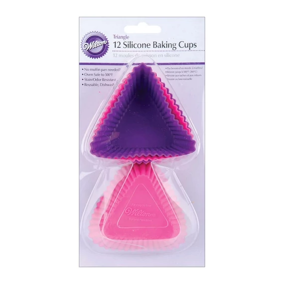 Háromszög Szilikon Muffin sütőforma, 12 db. - Wilton