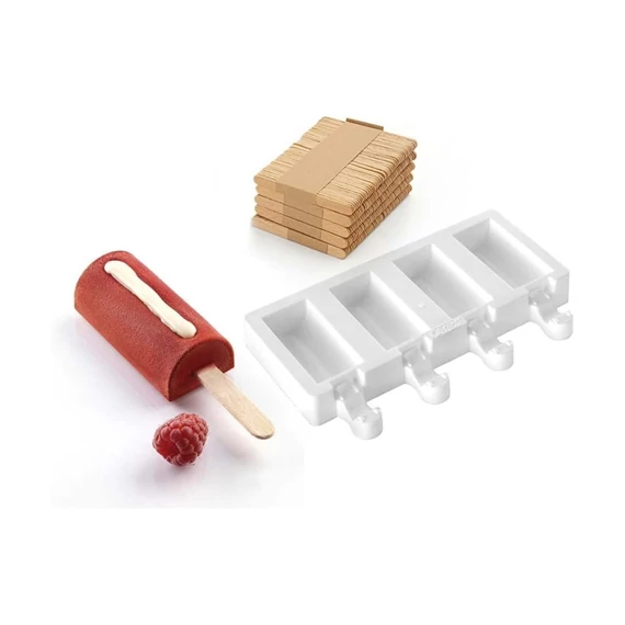 "Mini ice-Cream" szilikon forma Fagylaltnak, pálcikákkal - SilikoMart