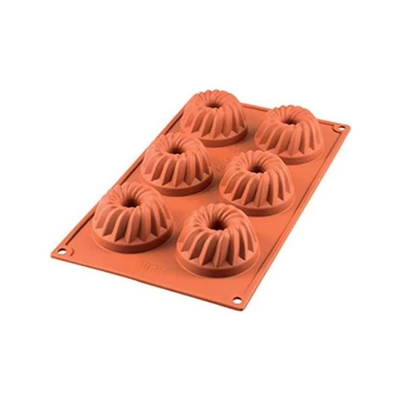 Mini Kuglóf szilikon forma, 7 cm, 6 üreg - SilikoMart