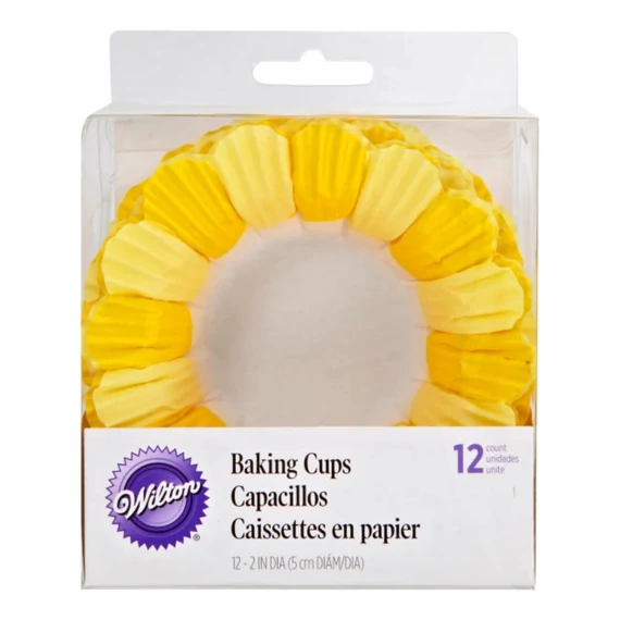 Virág alakú Sárga muffin papírok, 12 db. - Wilton