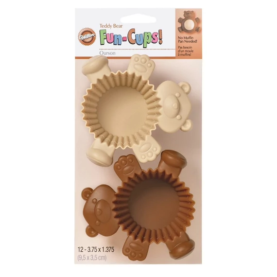 "Teddy Maci" Szilikon Muffin sütőforma  készlet, 12 db. - Wilton
