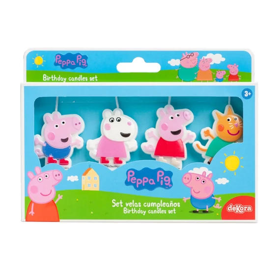 Peppa Malac születésnapi gyertya szett, 4 db. - deKora