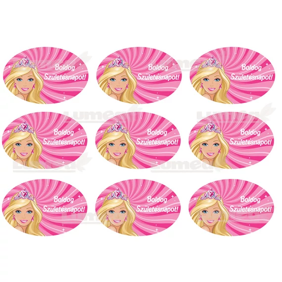 "Boldog születésnapot" Barbie táblácskák tortaostya - Lumea