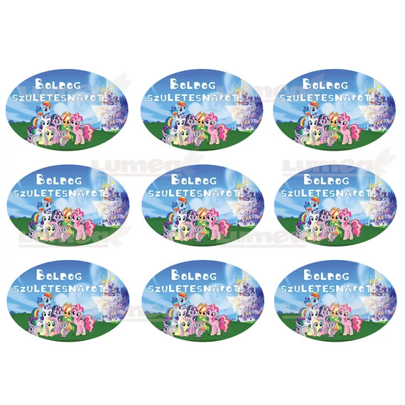 "Boldog születésnapot" My Little Pony táblácskák tortaostya - Lumea