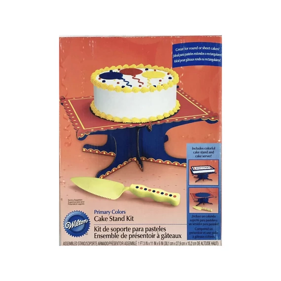 Többszínű tortaállvány "Alapszínek" és spatula - Wilton