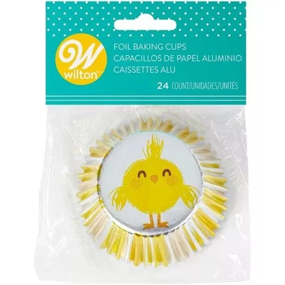 Arany és ezüst mintás, Csibés muffin papír  24 db. - Wilton