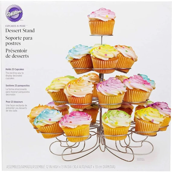  4 szintes, ezüst Muffin állvány - Wilton