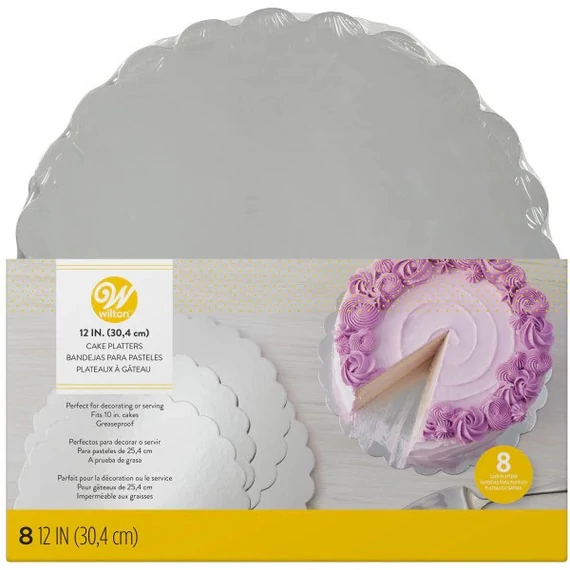 Kerek, ezüst tortadob, 8 db. - Wilton