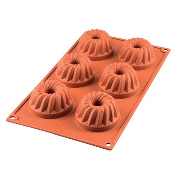 Szilikon sütőforma mini Kuglof, 6 üreg. - SilikoMart