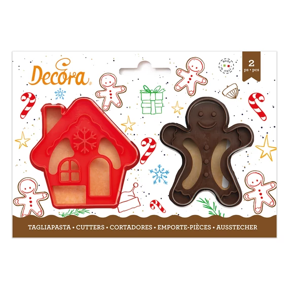 Házikó és mézeskalács ember, 2 db - Decora