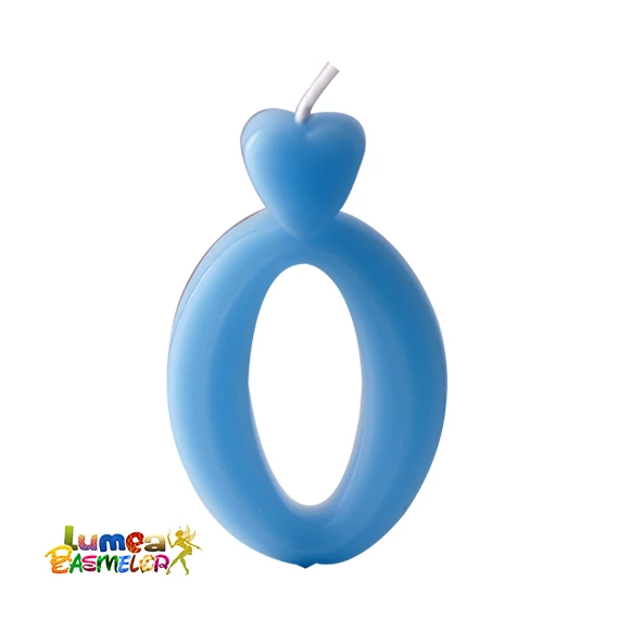 0-os kék szám gyertya, 10 db. - Lumea