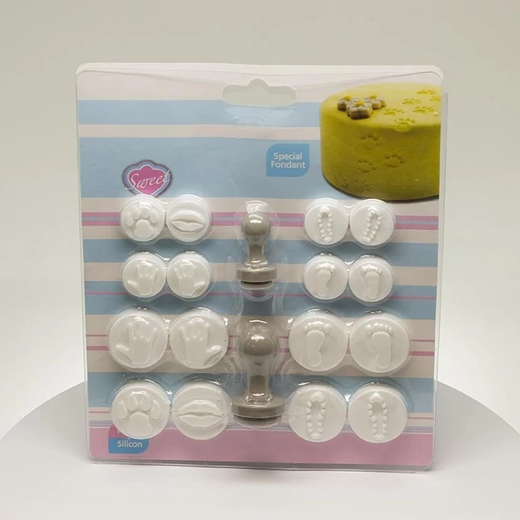 Láb és kéz fondant pecsét, 16 db. - Lumea