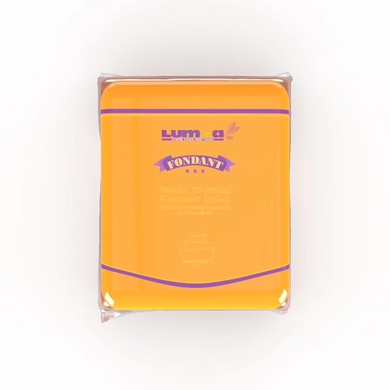 Narancssárga neon hatású fondant, 250g - Lumea
