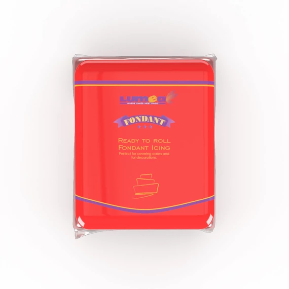 Piros neon hatású fondant, 250g - Lumea