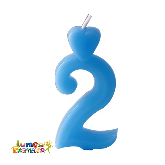 2-es kék szám gyertya, 10 db. - Lumea