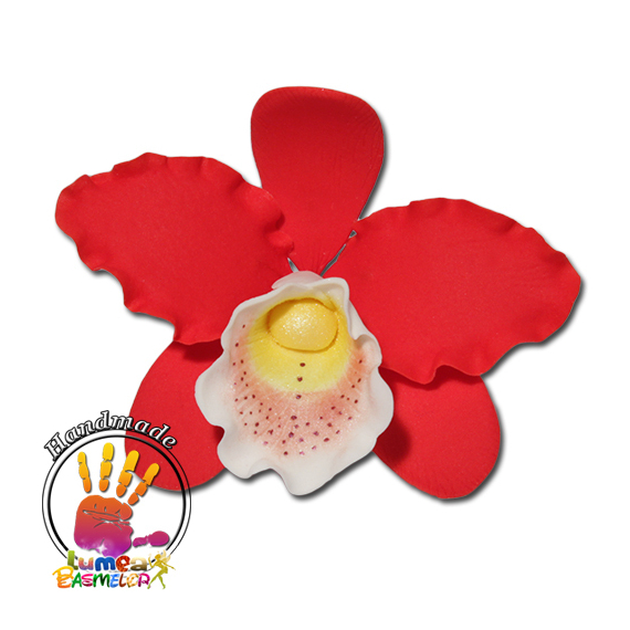 Piros orchidea cattleya XL cukormasszából - Lumea