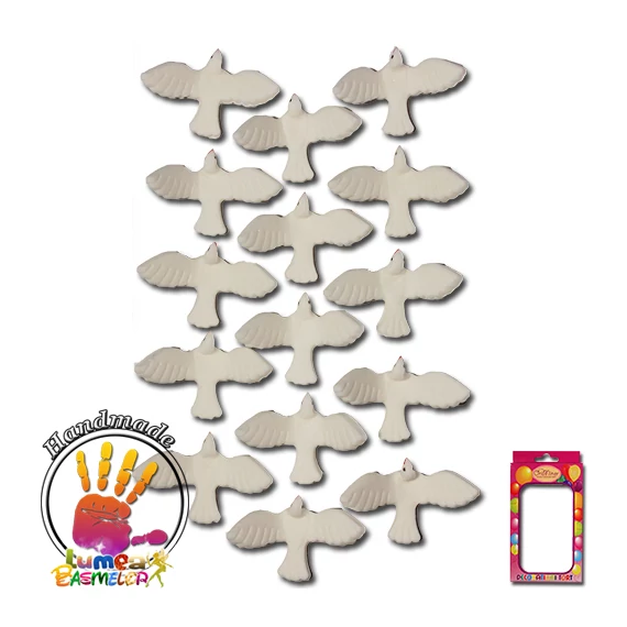 Galamb tortadísz szett cukormasszából, h3,5 cm x sz4,5 cm x m2 cm, 15 db, 70g - Lumea