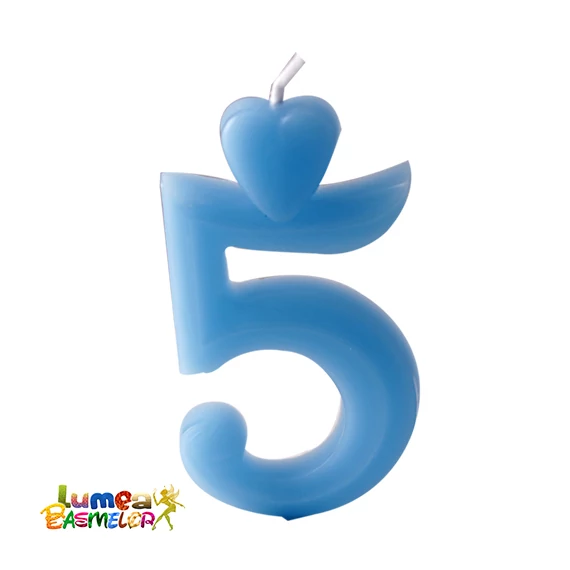 5-ös kék szám gyertya, 10 db. - Lumea