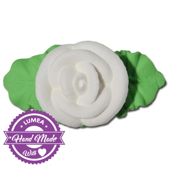 Fehér icing rózsa, 8 db. - Lumea