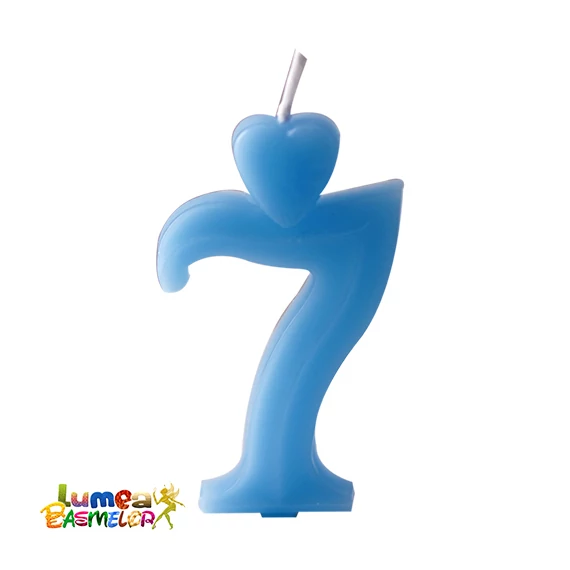 7-es kék szám gyertya, 10 db. - Lumea