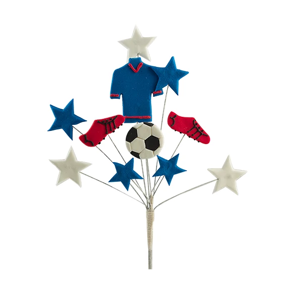Kék futballista dísz cukormasszából - Lumea