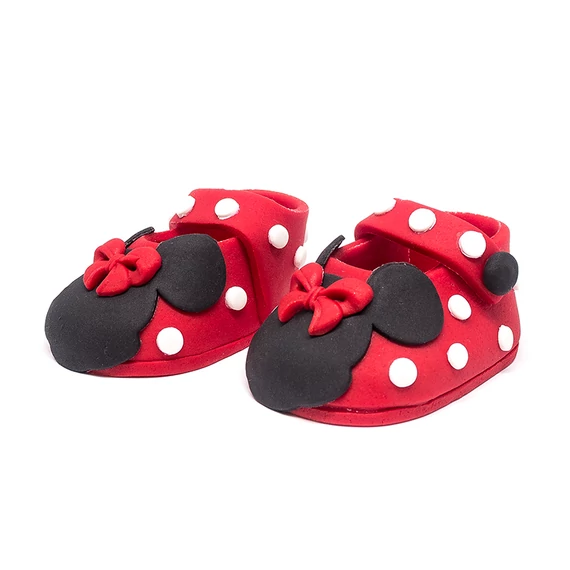 1 pár Minnie fejes piros tipegő cukormasszából - Lumea