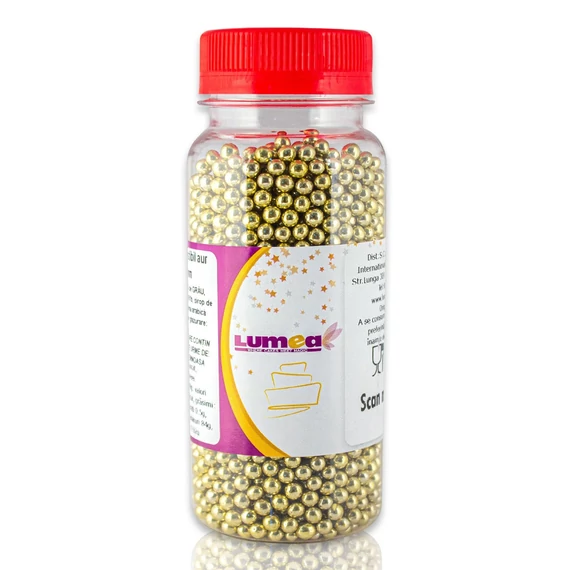 Gyöngyház fényű arany cukorgyöngy 4mm, 130g - Lumea
