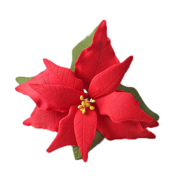Piros karácsony virág cukormasszából - Lumea