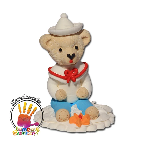 Teddy a tengerész cukor tortadísz - Lumea