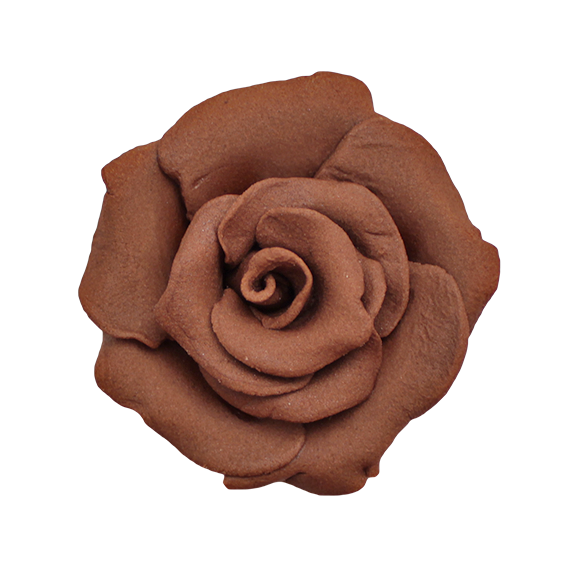 Közepes barna rózsa szett cukormasszából, 15 db. - Lumea