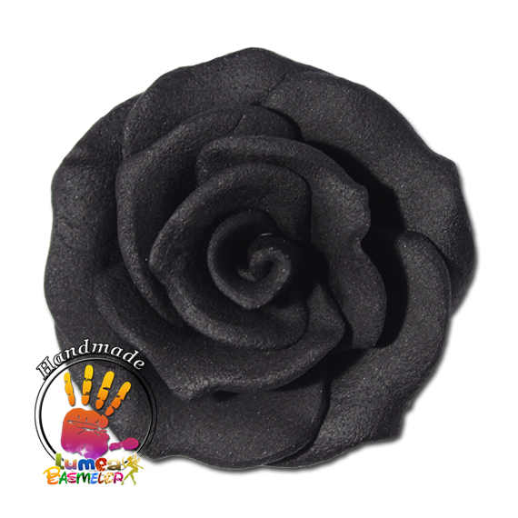 Nagy fekete rózsa szett cukormasszából, 25db. - Lumea