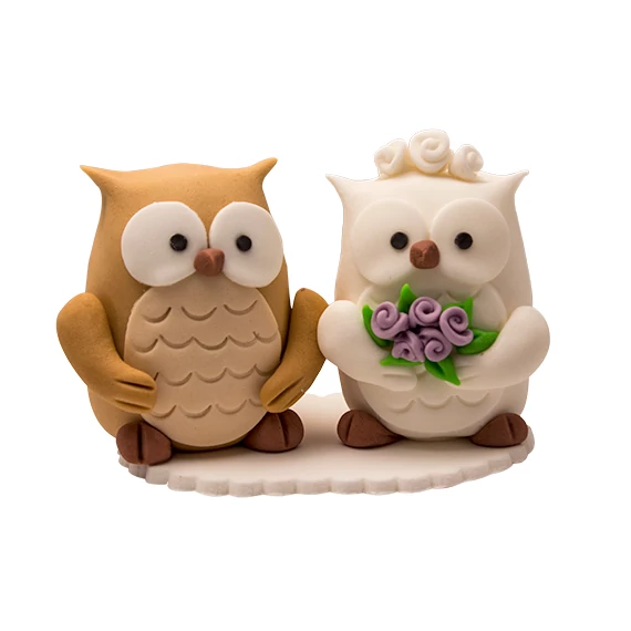 Bagolypár cukormasszából, h9,5 cm x sz7,5 cm x m9,5 cm, 180g - Lumea