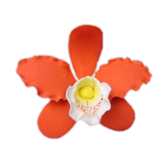 Narancssárga orchidea cattleya XL cukormasszából - Lumea