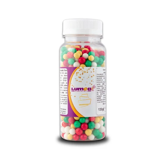 Arany Karácsony mix cukorgyöngy, 7mm, 130g - Lumea