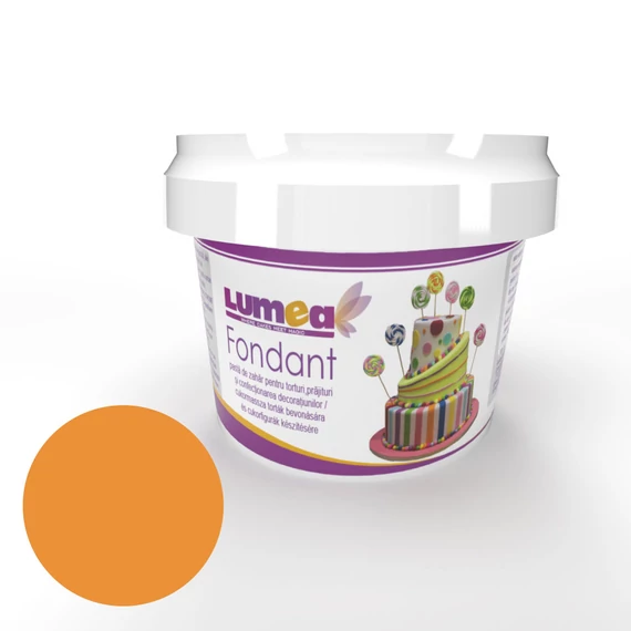 Narancssárga neon hatású fondant, 400g - Lumea