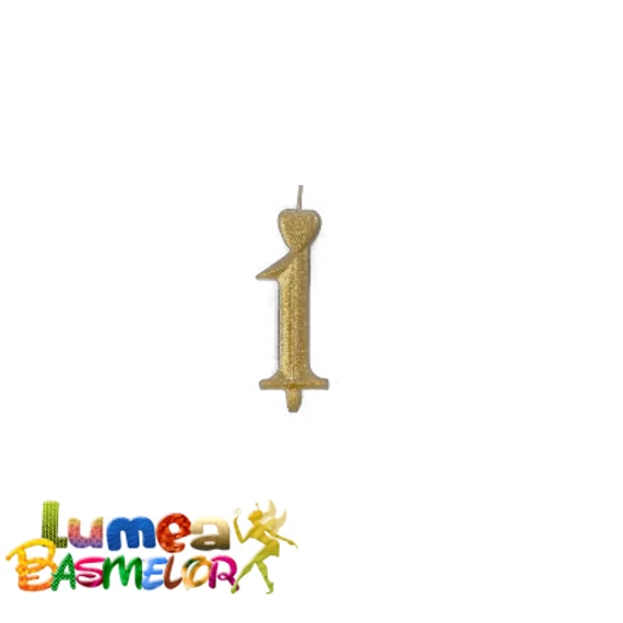 1-es arany szám gyertya, 10 db. - Lumea