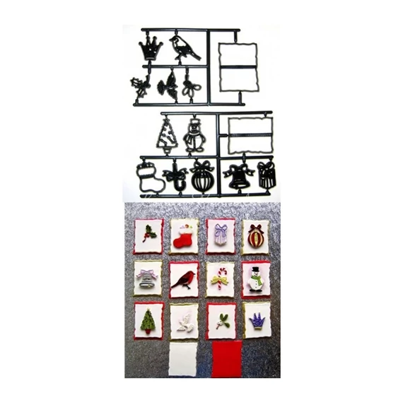 Karácsonyi kiszúró szett, 14 db. - Patchwork