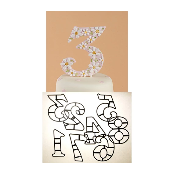 Extra nagy számok kiszúró szett, 9 db. - Patchwork