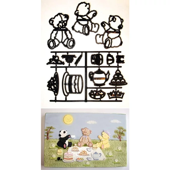 Mackó kiszúró szett, 15 db. - Patchwork