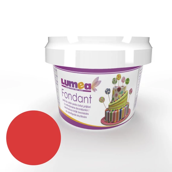 Piros neon hatású fondant, 400g - Lumea