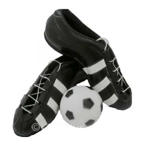 Futbal cipő és labda torta dekoráció műanyagból - Kardasis