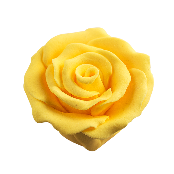 Közepes aranysárga rózsa szett cukormasszából, 15 db. - Lumea