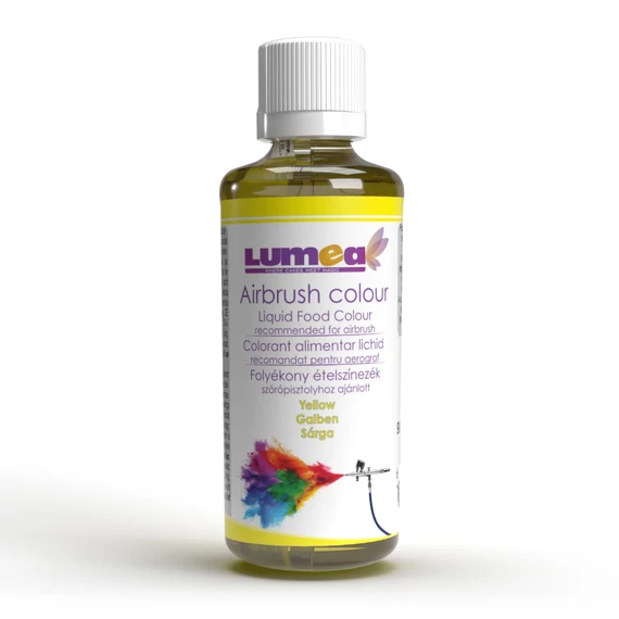 Sárga, víz alapú ételszínezék, 90ml - AirBrush-hoz ajánlott - Lumea