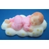 Rózsaszín, felhőn alvó kisbaba cukormasszából - Lumea